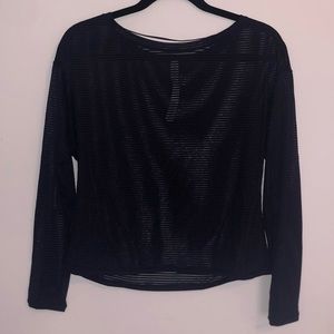 Lululemon Navy Striped Mesh Long Sleeve size 4